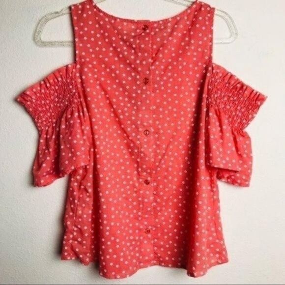 Allie Rose cold shoulder daisy’s floral top orange M BoxP - Picture 2 of 4